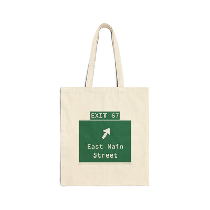 Vintage WCP Exit 67 Sign Cotton Canvas Tote Bag