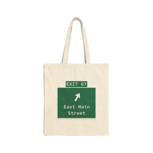 Vintage WCP Exit 67 Sign Cotton Canvas Tote Bag