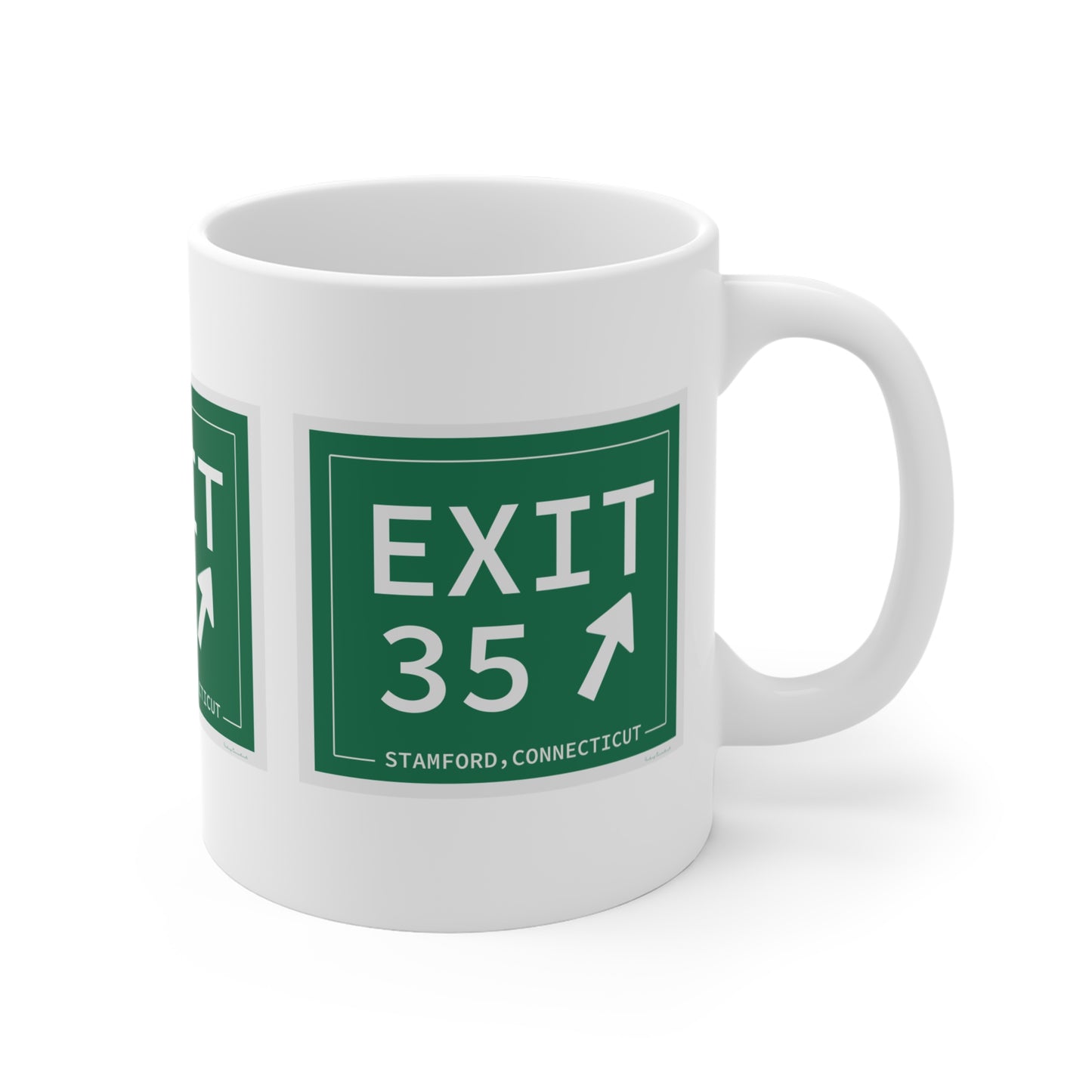 Vintage Exit 35 Merritt Parkway Sign Mug 11oz