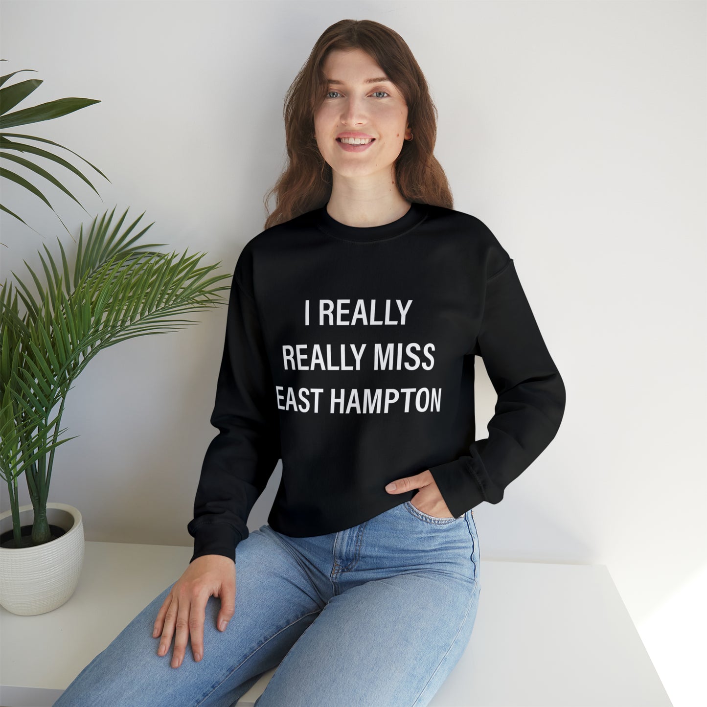 I Really Really Miss East Hampton (white) Unisex Heavy Blend™ Crewneck Sweatshirt