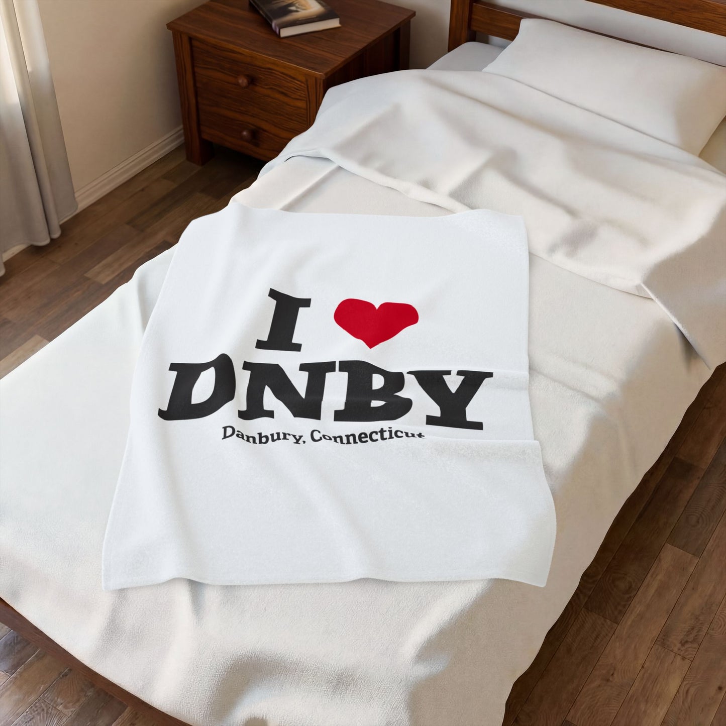 I Heart DNBY Velveteen Plush Blanket
