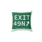 Vintage Exit 49N  Merritt Parkway Sign Spun Polyester Square Pillow