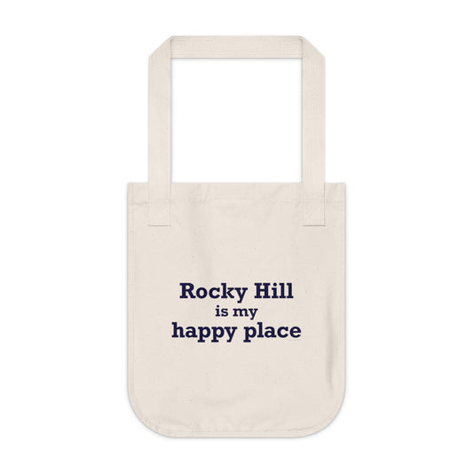 Rocky Hill is My Happy Place Organic Canvas Tote Bag