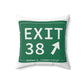 Vintage Exit 38 Merritt Parkway Sign Spun Polyester Square Pillow