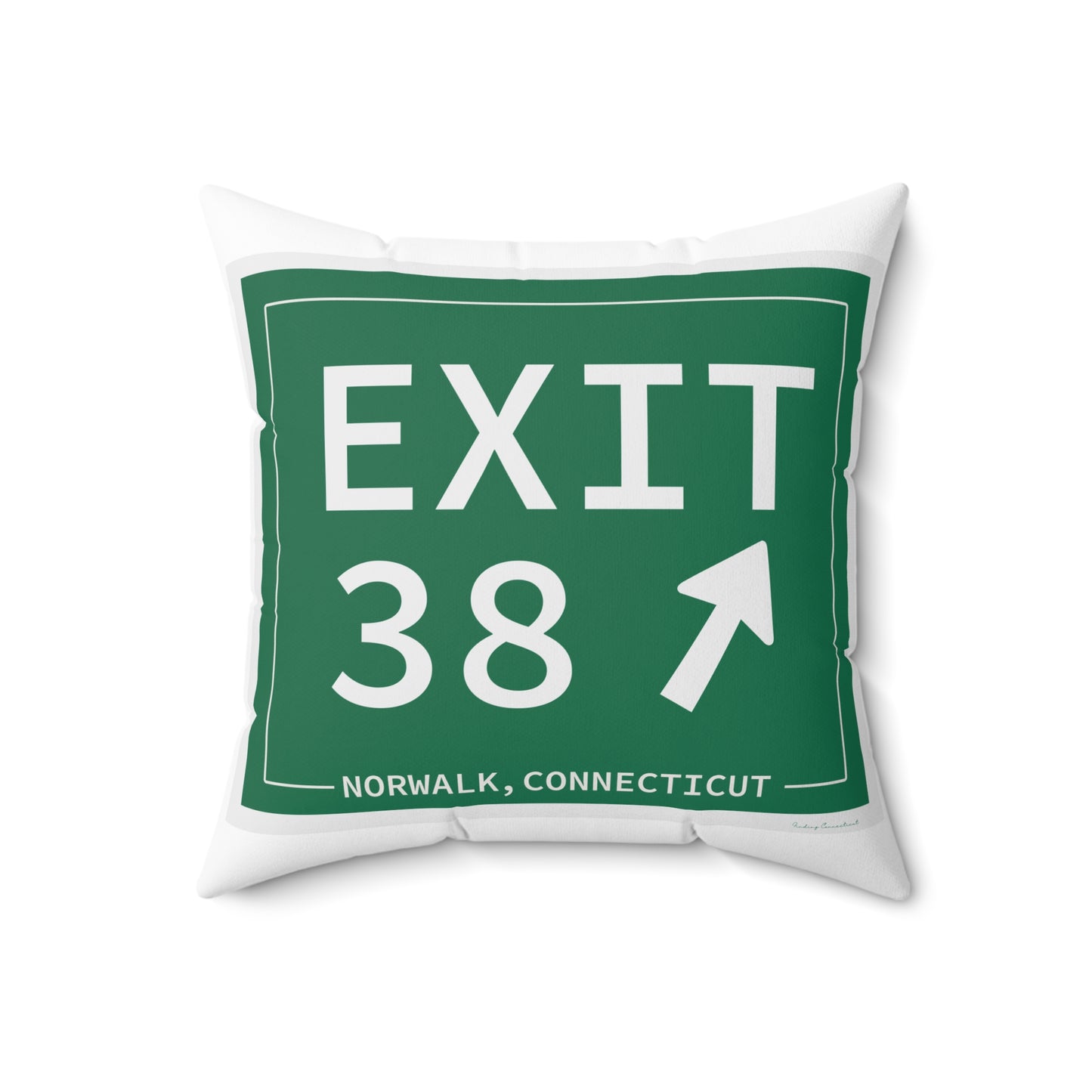 Vintage Exit 38 Merritt Parkway Sign Spun Polyester Square Pillow