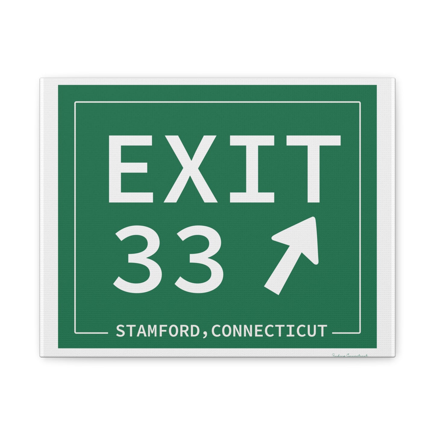 Vintage Exit 33 Merritt Parkway Sign Matte Canvas, Stretched, 1.25"