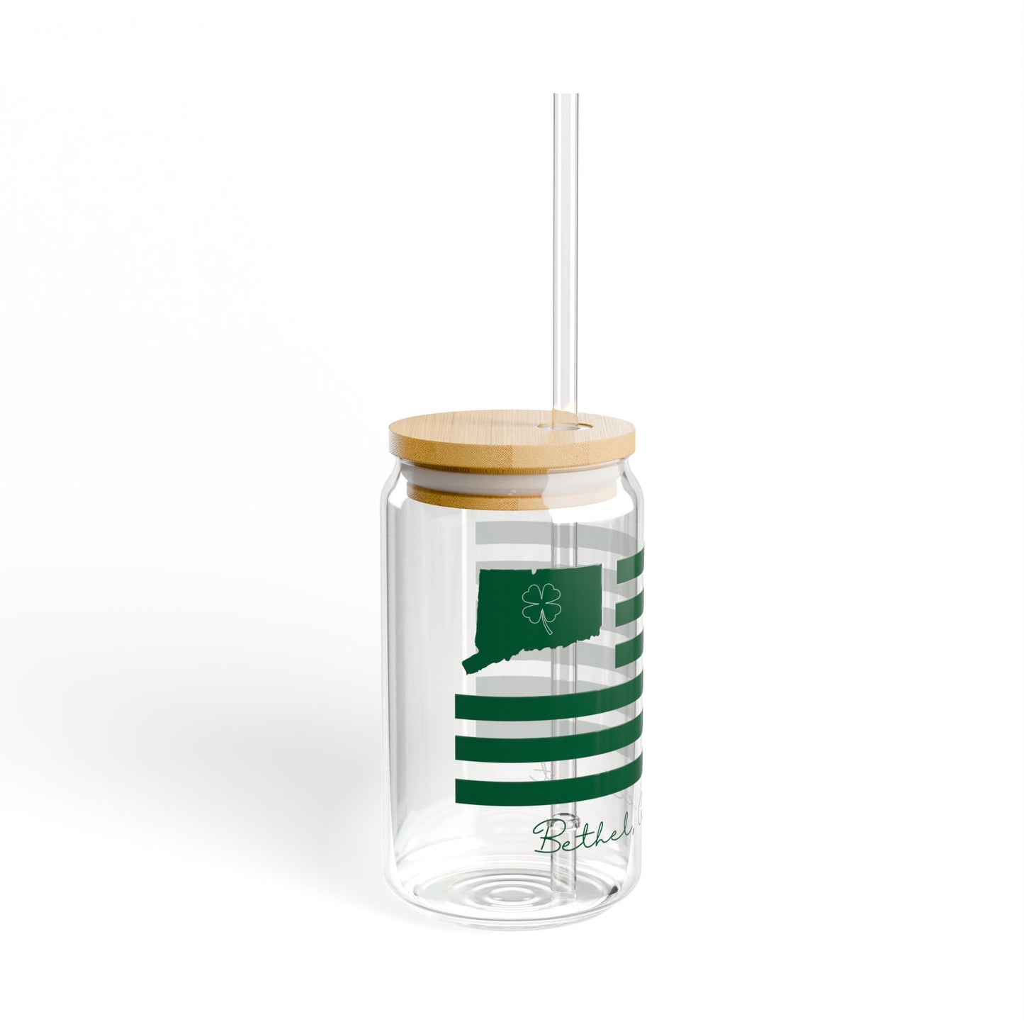 Bethel Connecticut St Patrick’s Day Flag Sipper Glass, 16oz