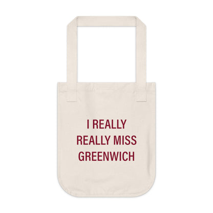 I Really Really Miss Greenwich Organic Canvas Tote Bag