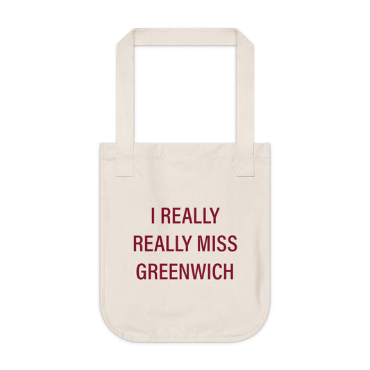 I Really Really Miss Greenwich Organic Canvas Tote Bag