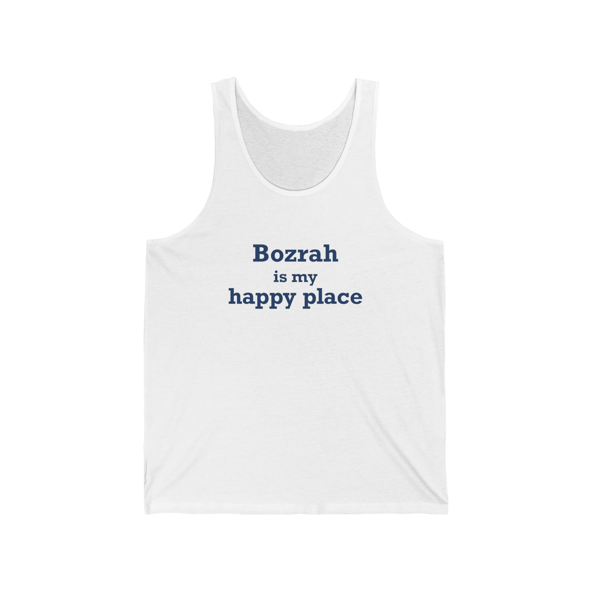 Bozrah is My Happy Place Unisex Jersey Tank Top