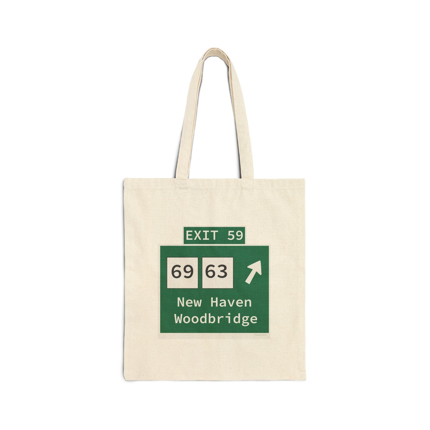 Vintage WCP Exit 59 Sign Cotton Canvas Tote Bag