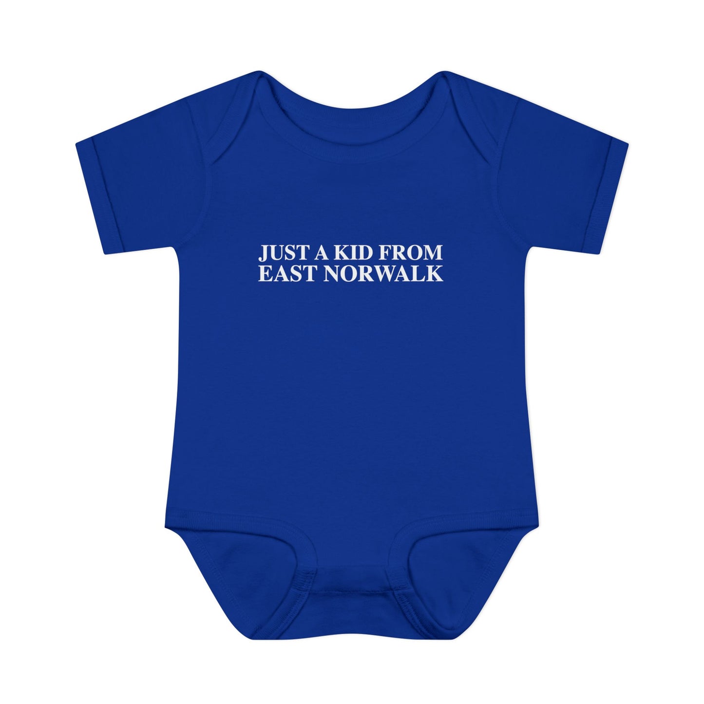 Just a kid from East Norwalk Infant Baby Rib Bodysuit
