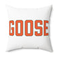 Goose Zip Code Orange & Green Spun Polyester Square Pillow