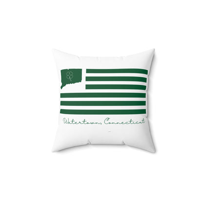 Watertown Connecticut St. Patrick’s Day Flag Spun Polyester Square Pillow