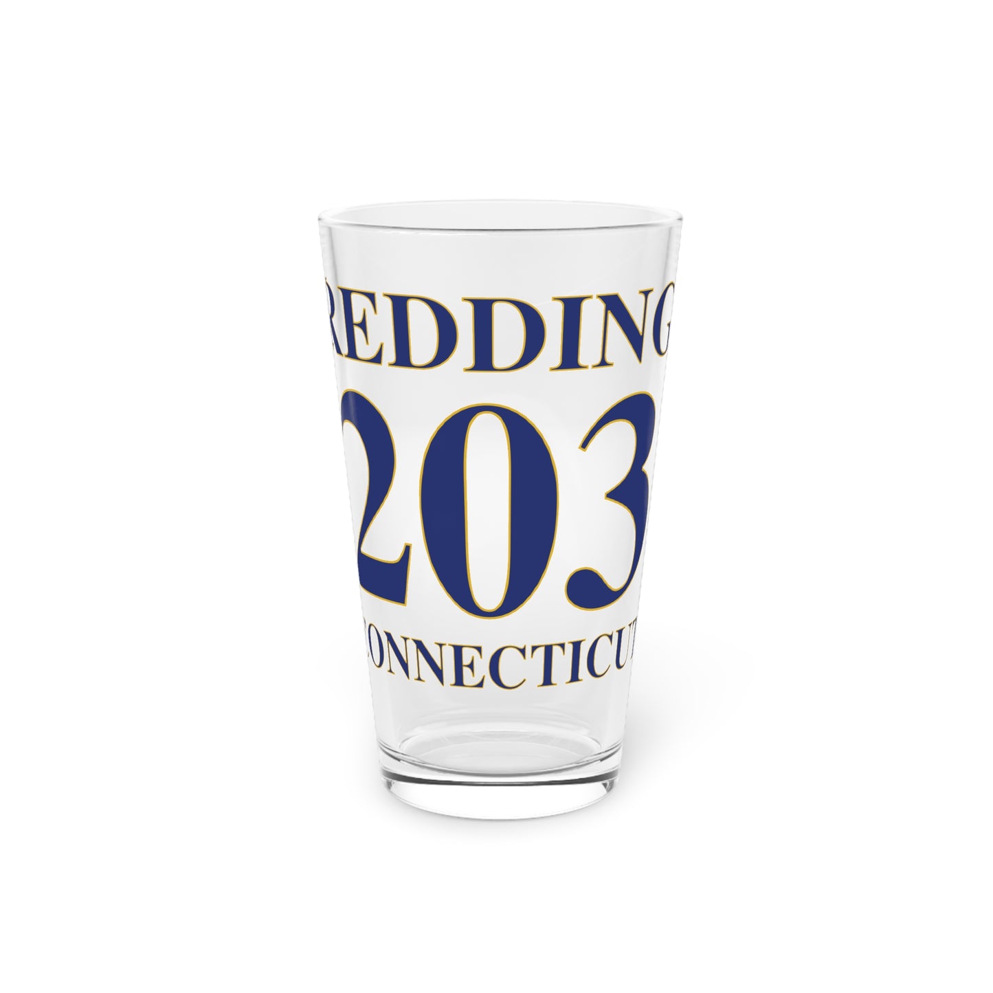 Redding 203 Connecticut  Pint Glass, 16oz