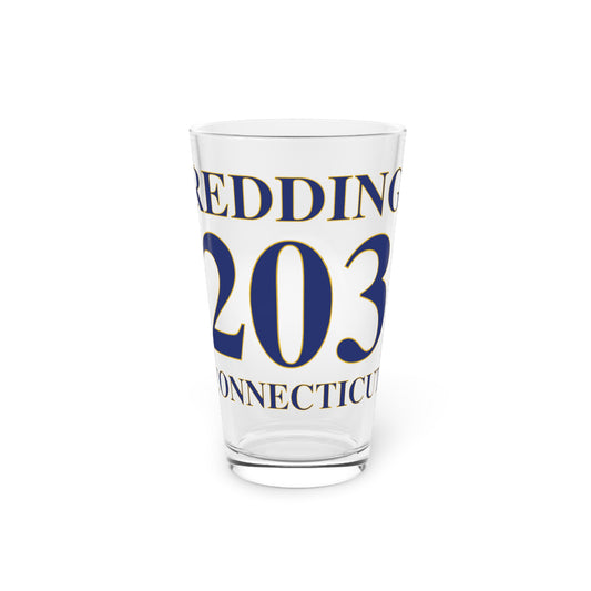 Redding 203 Connecticut  Pint Glass, 16oz