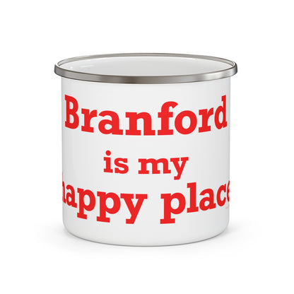 Branford is My Happy Place Enamel Camping Mug