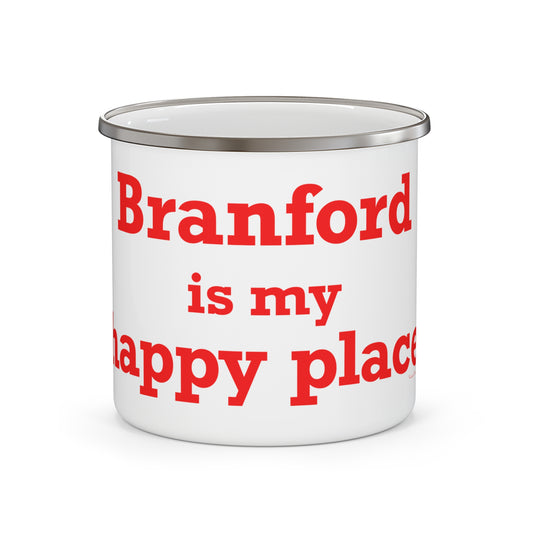 Branford is My Happy Place Enamel Camping Mug