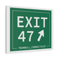 Vintage Exit 47 Merritt Parkway Sign Matte Canvas, Stretched, 1.25"