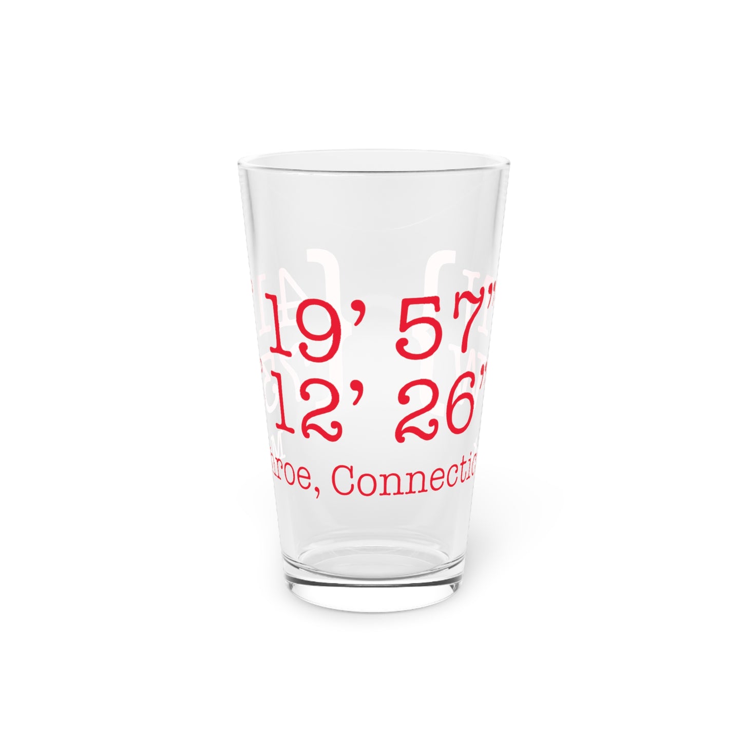 Monroe Coordinates Pint Glass, 16oz
