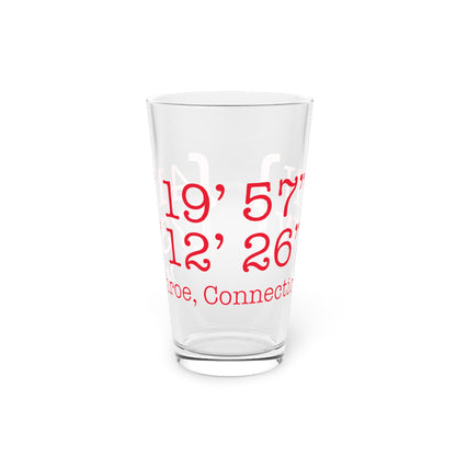 Monroe Coordinates Pint Glass, 16oz