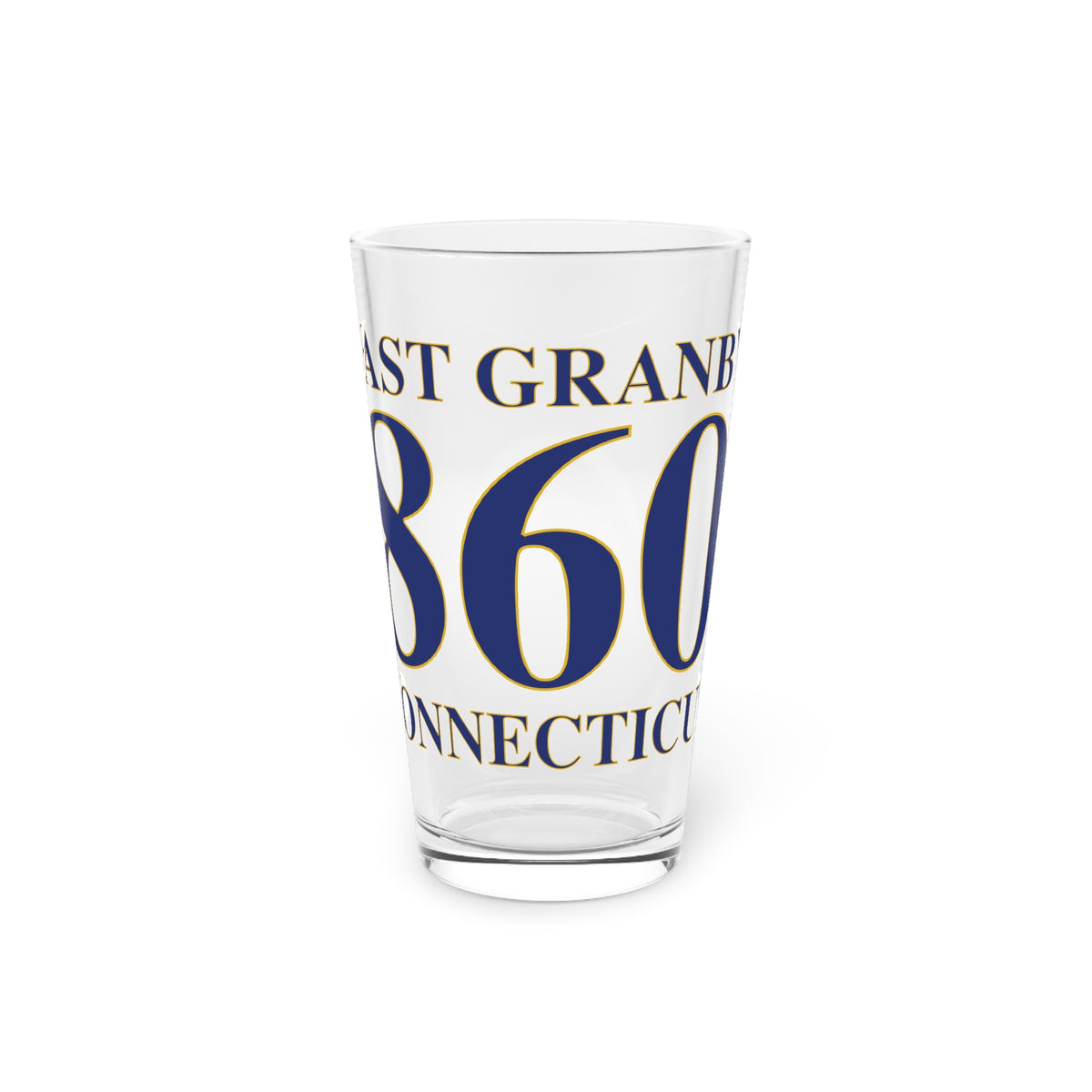 East Granby 860 Connecticut Pint Glass, 16oz