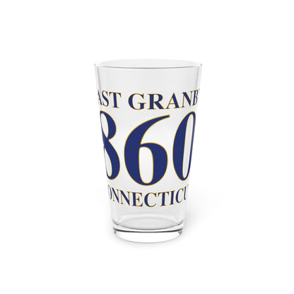 East Granby 860 Connecticut Pint Glass, 16oz