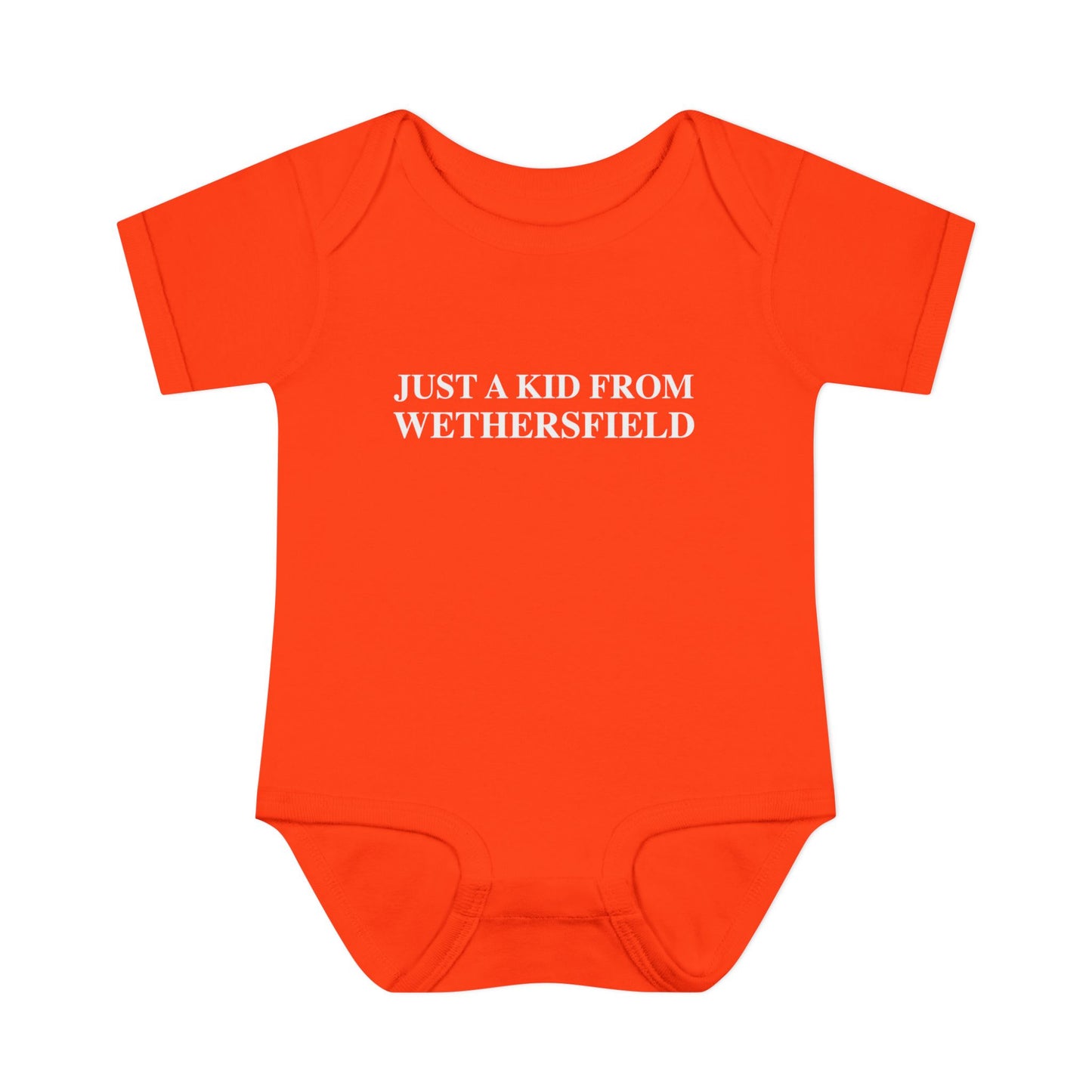 Just a kid from Wethersfield Infant Baby Rib Bodysuit