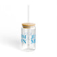 Just a kid from Middletown Glass Can with Straw and Lid, 16oz