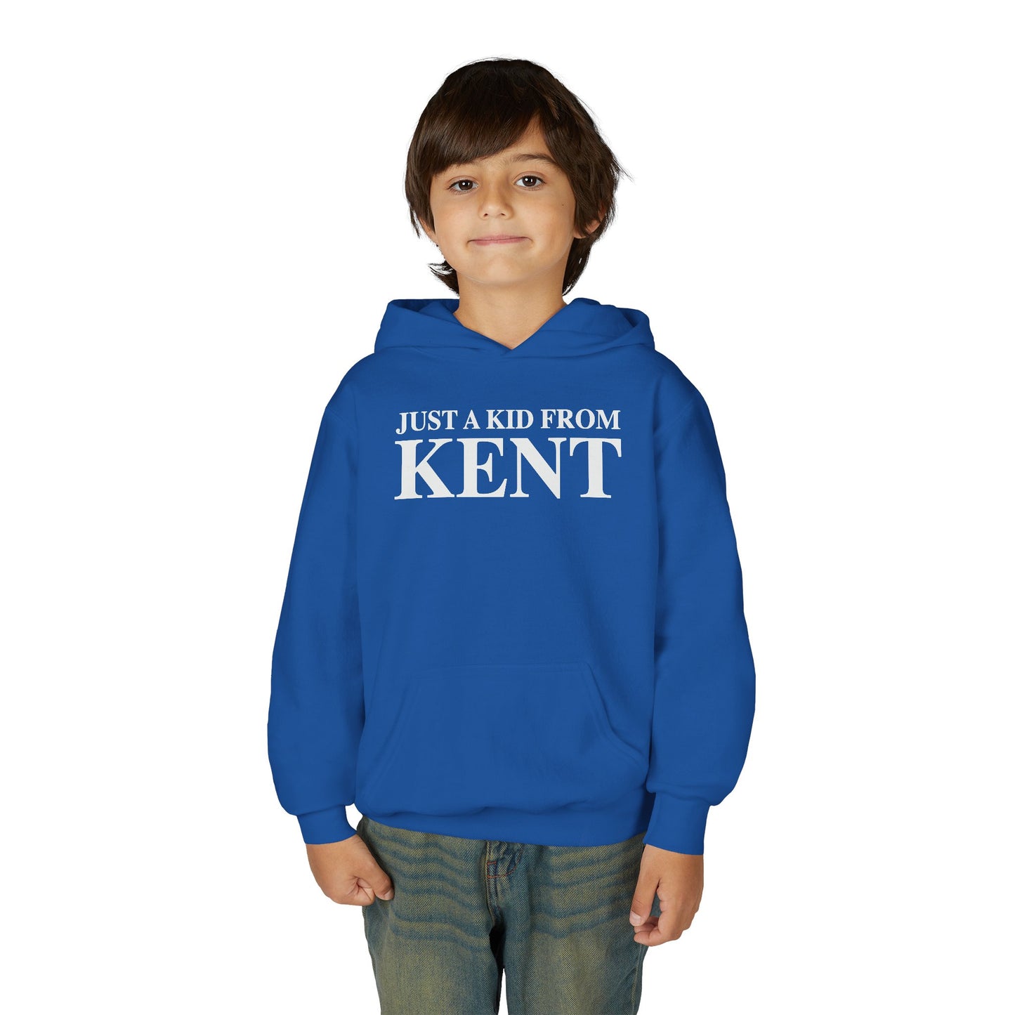 Just a kid from Kent Youth Heavy Blend Hooded Sweatshirt