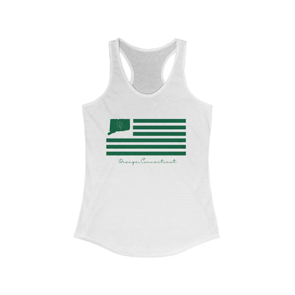 Orange Connecticut St. Patrick’s Day Flag Women's Ideal Racerback Tank Top