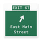 Vintage WCP Exit 67 Sign Matte Canvas, Stretched, 1.25"