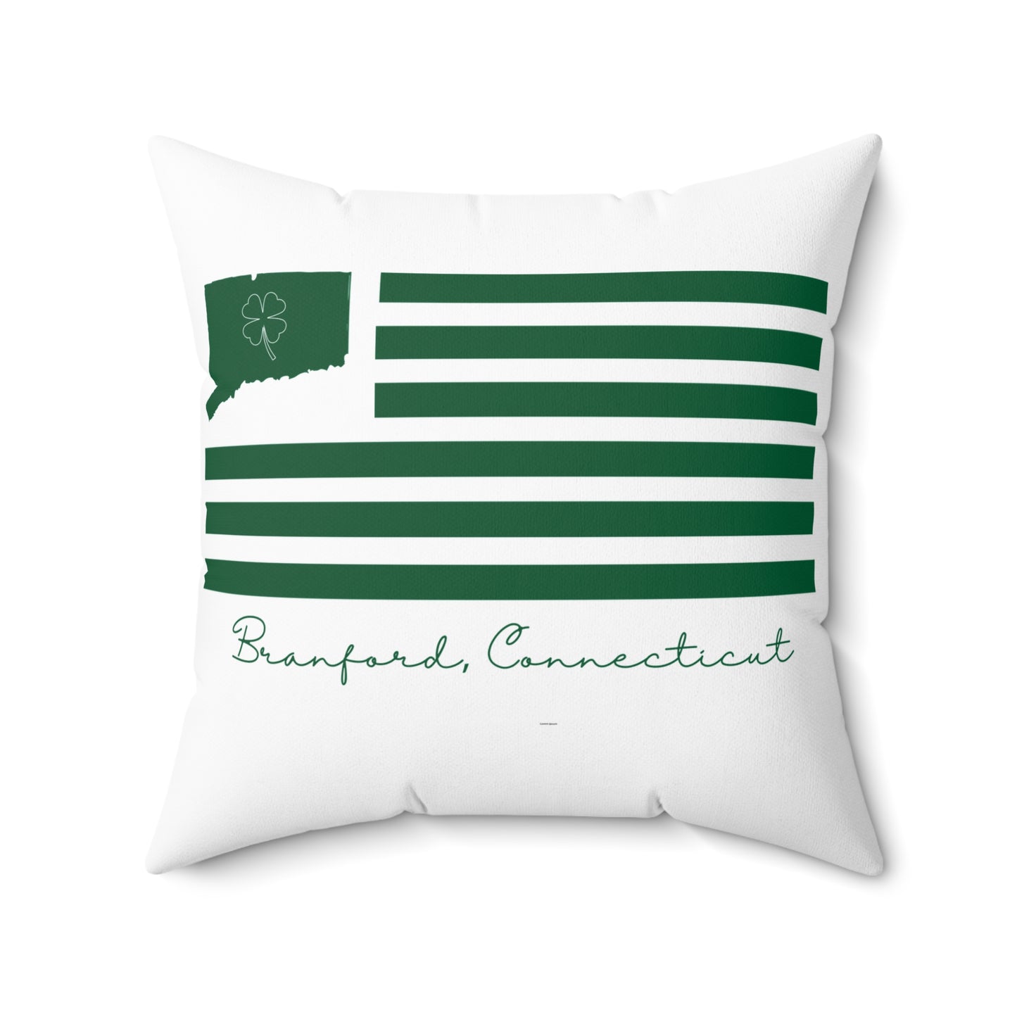 Branford Connecticut St. Patrick’s Day Flag Spun Polyester Square Pillow