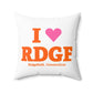 I Heart RDGF Spun Polyester Square Pillow