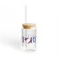 41 Tilt Bridgeport Glass Can with Straw and Lid, 16oz