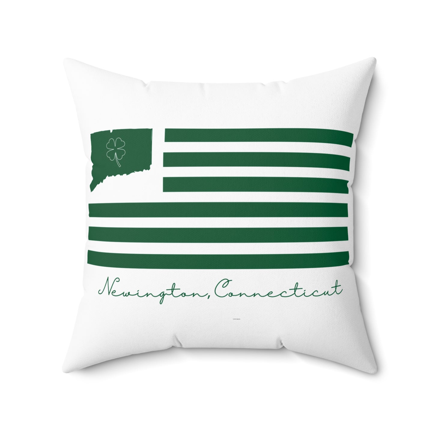 Newington Connecticut St. Patrick’s Day Flag Spun Polyester Square Pillow