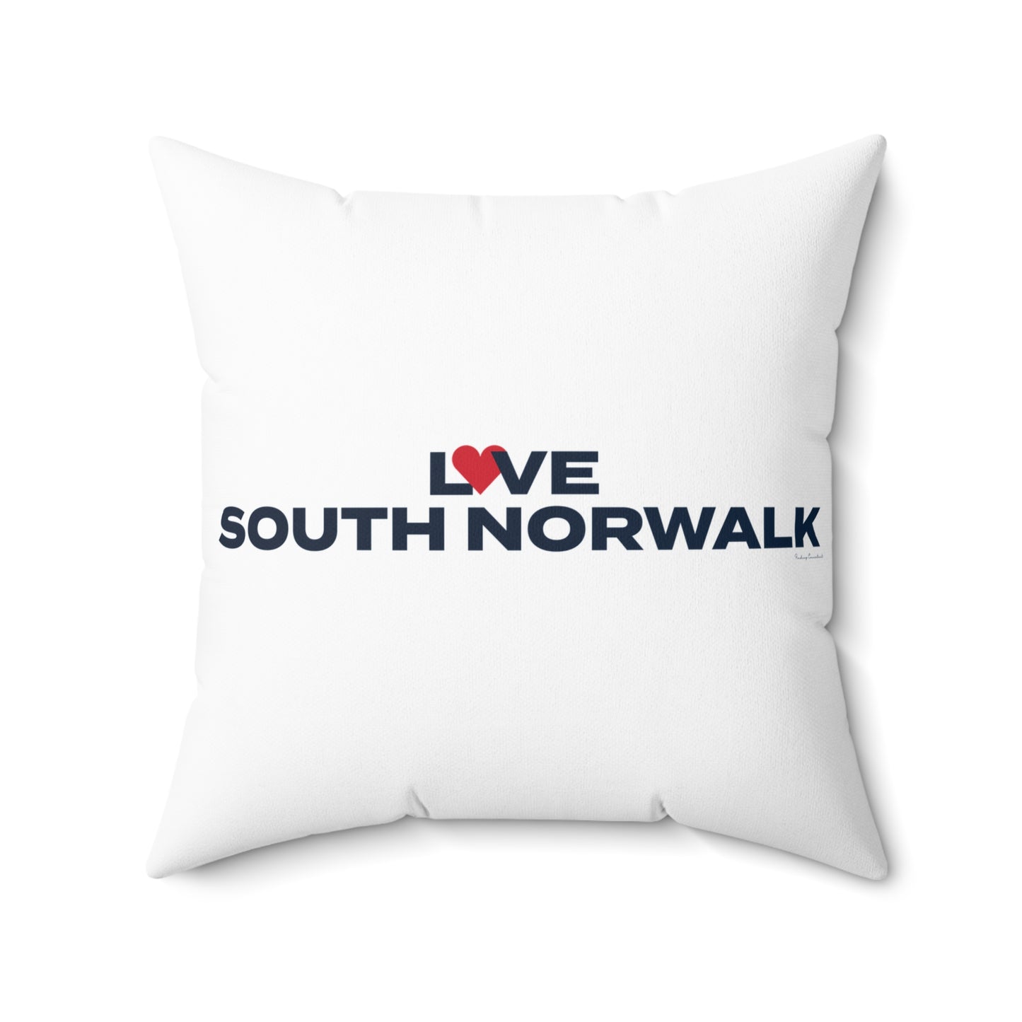 Love South Norwalk Spun Polyester Square Pillow