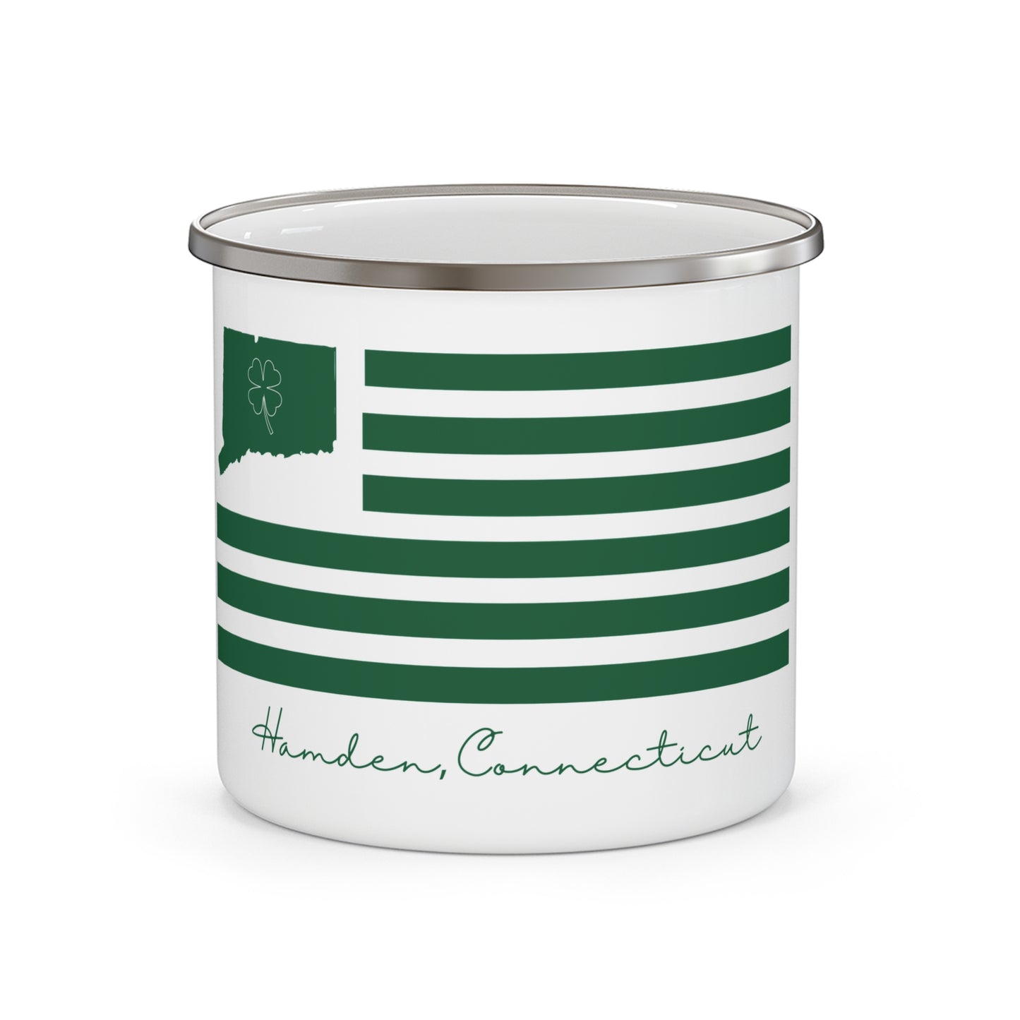 Hamden Connecticut St. Patrick’s Day Flag Enamel Camping Mug