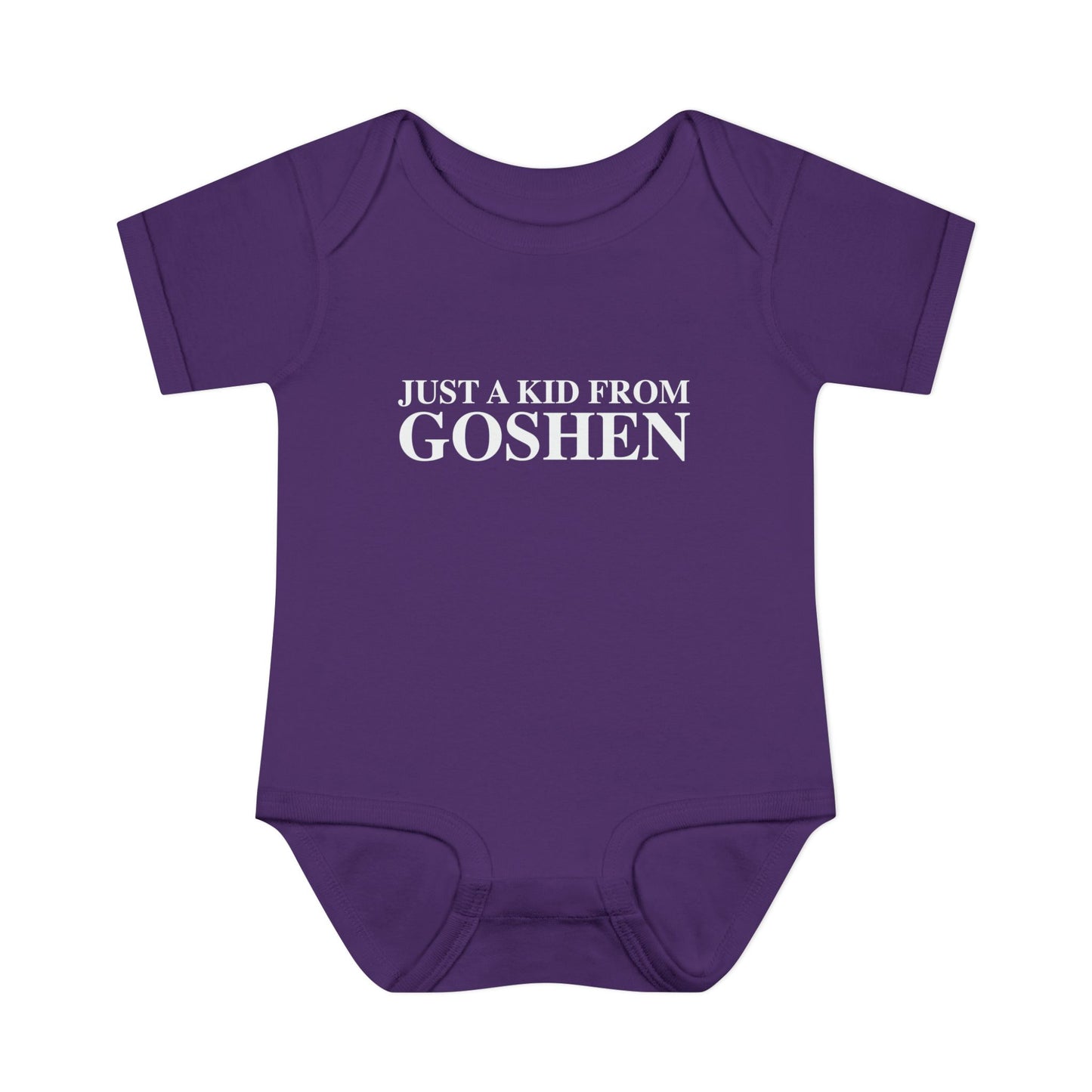 Just a kid from Goshen Infant Baby Rib Bodysuit