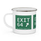 Vintage Exit 64 WCP Sign Enamel Camping Mug