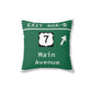 Vintage Merritt Parkway Exit 40 A-B Sign Spun Polyester Square Pillow