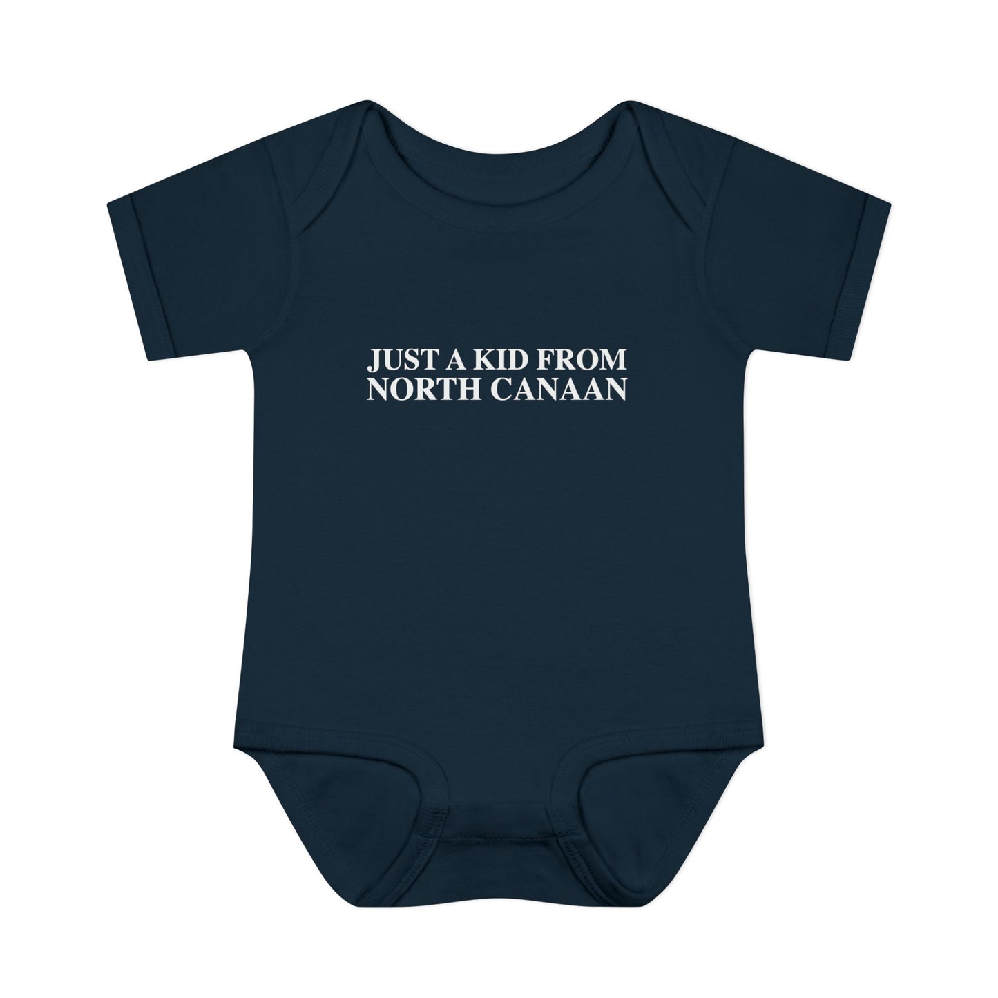 Just a kid from North Canaan Infant Baby Rib Bodysuit