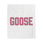 Goose Zip Code Pink & Black Velveteen Plush Blanket