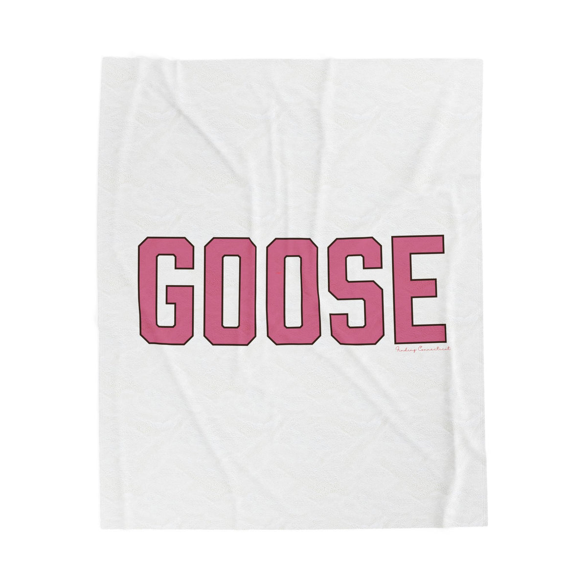 Goose Zip Code Pink & Black Velveteen Plush Blanket