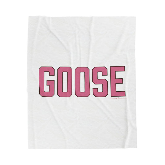 Goose Zip Code Pink & Black Velveteen Plush Blanket