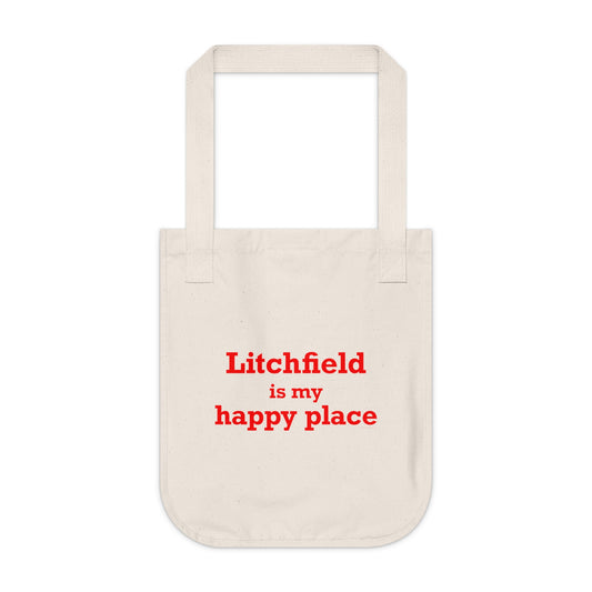Litchfield Is My Happy Place Organic Canvas Tote Bag