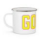 Goose Zip Code Yellow & Pink Enamel Camping Mug