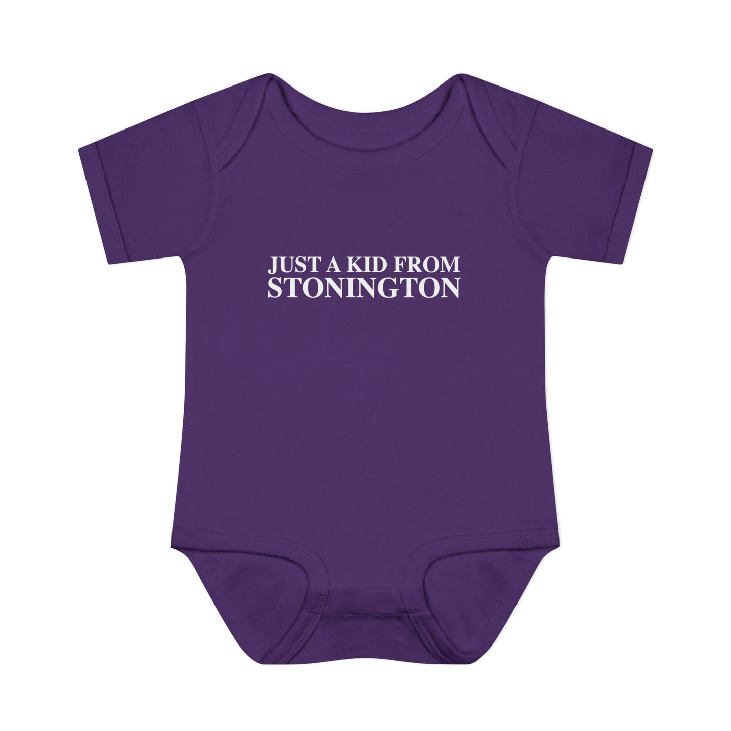 Just a kid from Stonington Infant Baby Rib Bodysuit