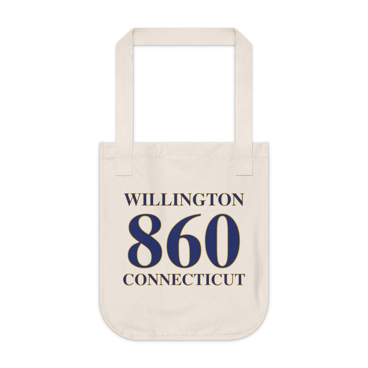 Willington 860 Connecticut Organic Canvas Tote Bag