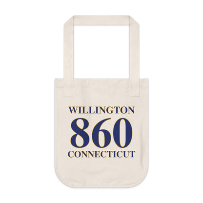 Willington 860 Connecticut Organic Canvas Tote Bag